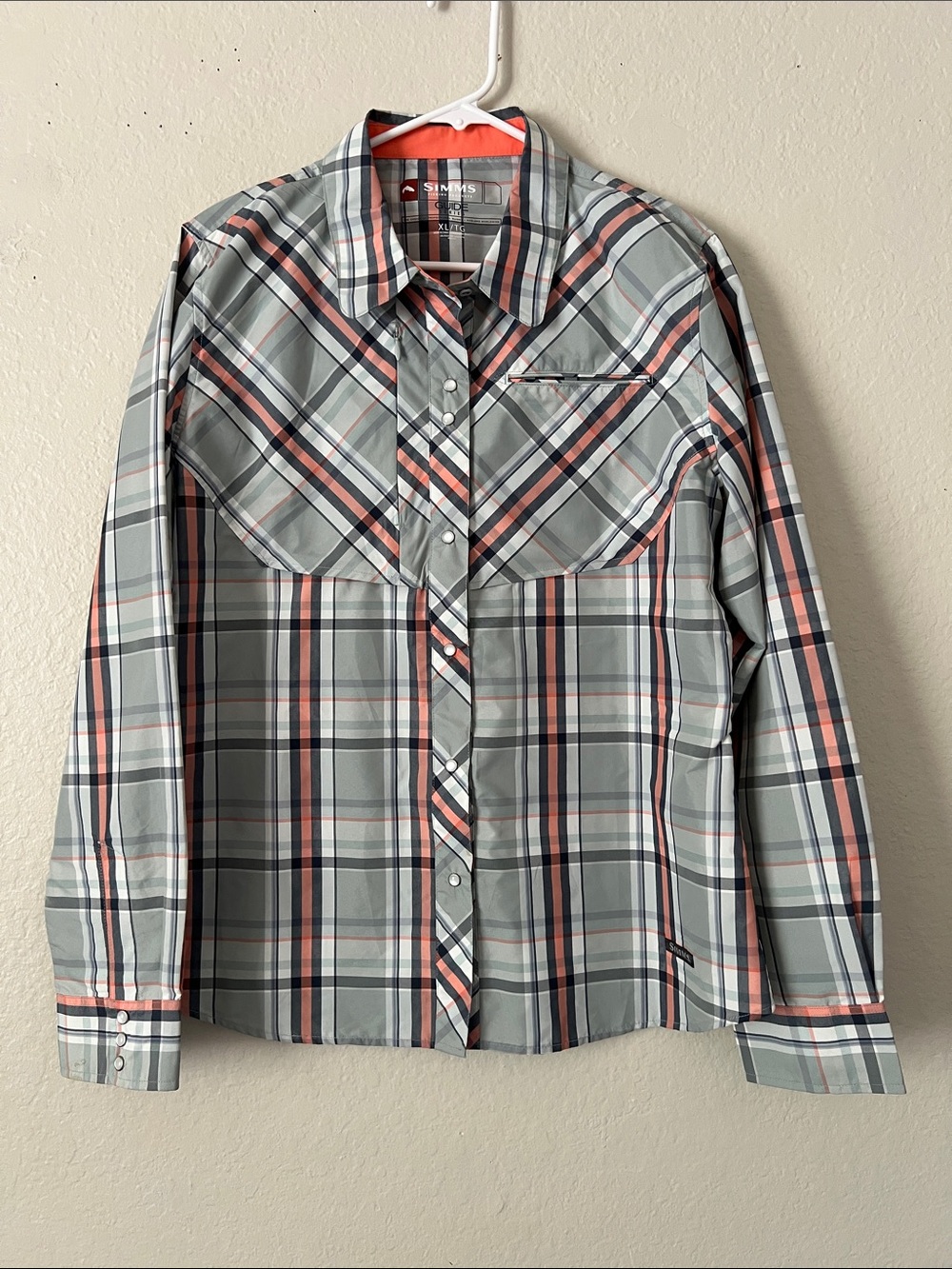 Like New! SIMMS Plaid Button-Down Shirt Tunic XL